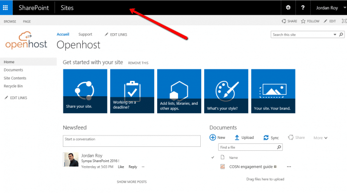 design and app launcher sharepoint 2016