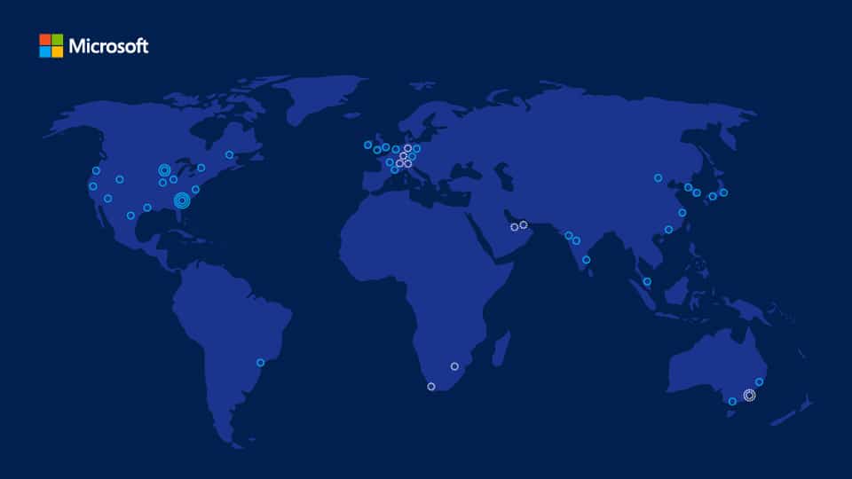 Les datacenters Azure et Office 365 France sont ouverts, voici la carte des régions Azure du monde 